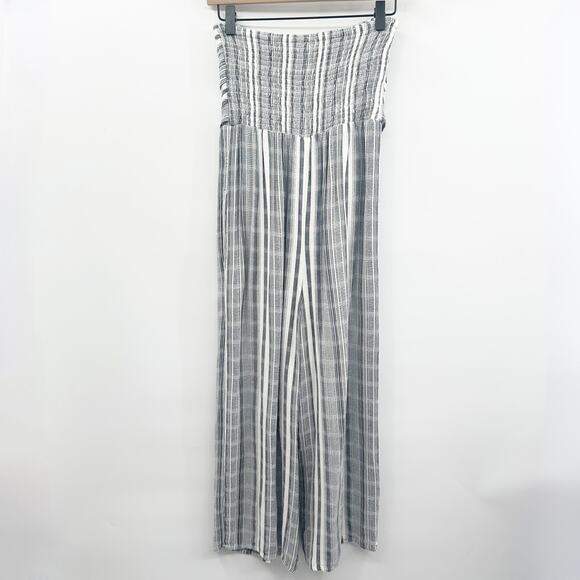 L*Space Riri Wide Leg Jumpsuit Romper in Gray White Stripe Size Medium - Picture 4 of 12